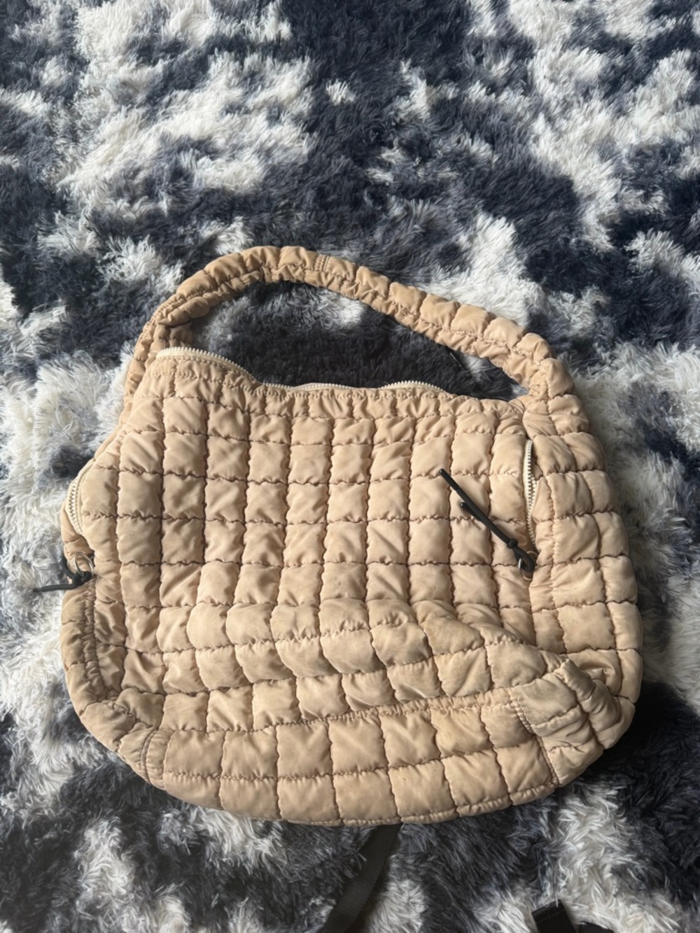 Free People Quilted Tan Shoulder Bag